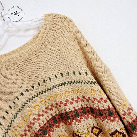 NWOT Korye Aztec Crew Neck Cable Knit Sweater Multicolors Women 1X - Picture 4 of 8